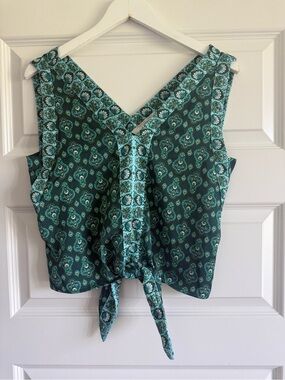 LOFT Paisley Tie-Front Top